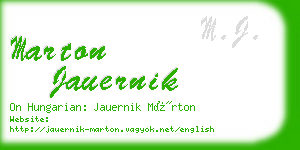 marton jauernik business card